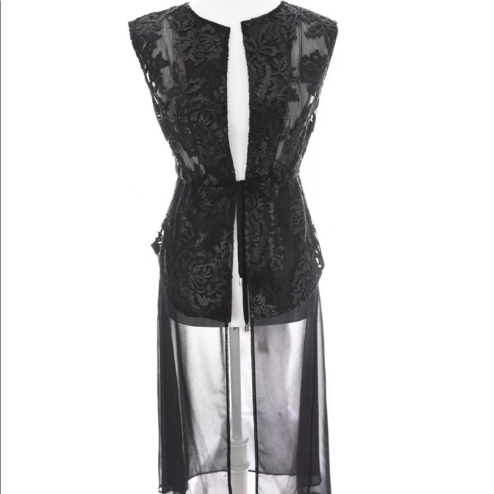 Black lace sequin blazer jacket
